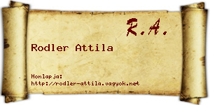 Rodler Attila névjegykártya